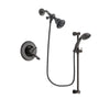 Delta Linden Venetian Bronze Finish Dual Control Shower Faucet System Package with Water Efficient Showerhead and Personal Handheld Shower Spray with Slide Bar Includes Rough-in Valve DSP2678V