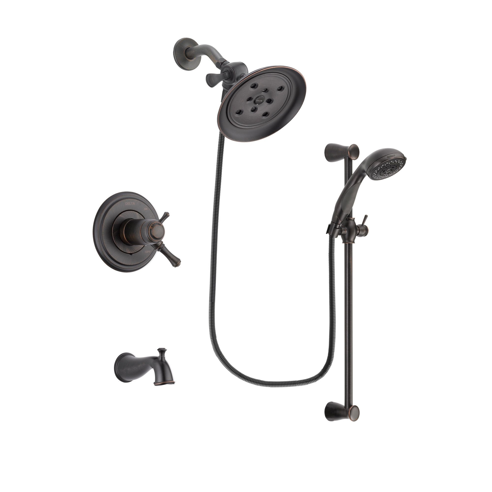 Delta Cassidy Venetian Bronze Tub and Shower System with Hand Shower DSP2689V
