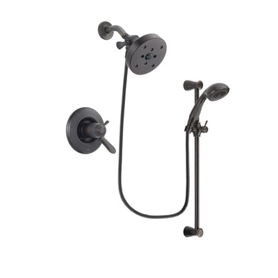 Delta Lahara Venetian Bronze Finish Thermostatic Shower Faucet System Package with 5-1/2 inch Showerhead and Personal Handheld Shower Spray with Slide Bar Includes Rough-in Valve DSP2712V