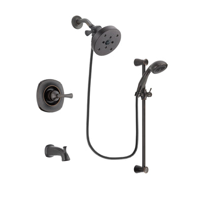 Delta Addison Venetian Bronze Finish Tub and Shower Faucet System Package with 5-1/2 inch Showerhead and Personal Handheld Shower Spray with Slide Bar Includes Rough-in Valve and Tub Spout DSP2725V