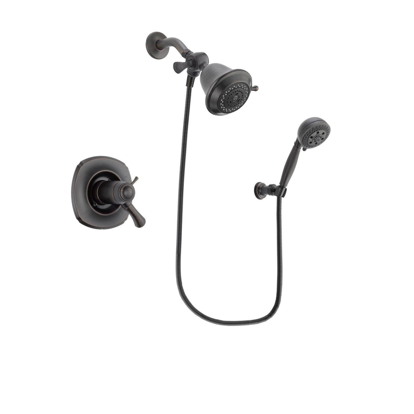 Delta Addison Venetian Bronze Finish Thermostatic Shower Faucet System Package with Shower Head and 5-Setting Wall Mount Personal Handheld Shower Spray Includes Rough-in Valve DSP2748V