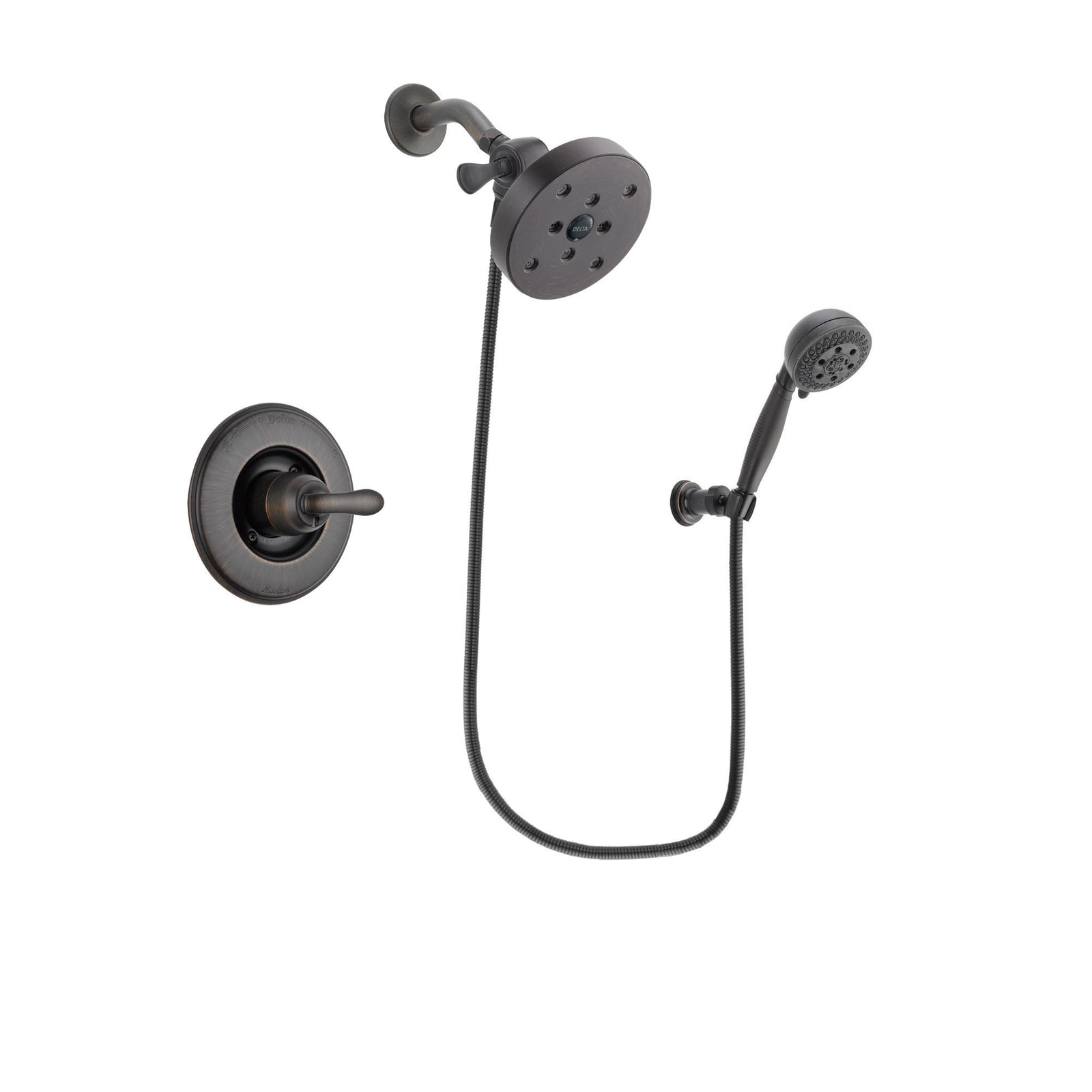 Delta Linden Venetian Bronze Finish Shower Faucet System Package with 5-1/2 inch Showerhead and 5-Setting Wall Mount Personal Handheld Shower Spray Includes Rough-in Valve DSP2848V