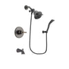 Delta Trinsic Venetian Bronze Finish Tub and Shower Faucet System Package with Shower Head and Modern Wall Mount Personal Handheld Shower Spray Includes Rough-in Valve and Tub Spout DSP2873V