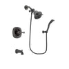 Delta Addison Venetian Bronze Finish Tub and Shower Faucet System Package with Shower Head and Modern Wall Mount Personal Handheld Shower Spray Includes Rough-in Valve and Tub Spout DSP2875V