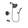Delta Lahara Venetian Bronze Finish Tub and Shower Faucet System Package with Large Rain Shower Head and Modern Wall Mount Personal Handheld Shower Spray Includes Rough-in Valve and Tub Spout DSP2931V