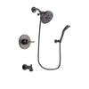 Delta Trinsic Venetian Bronze Finish Tub and Shower Faucet System Package with 5-1/2 inch Showerhead and Modern Wall Mount Personal Handheld Shower Spray Includes Rough-in Valve and Tub Spout DSP2963V