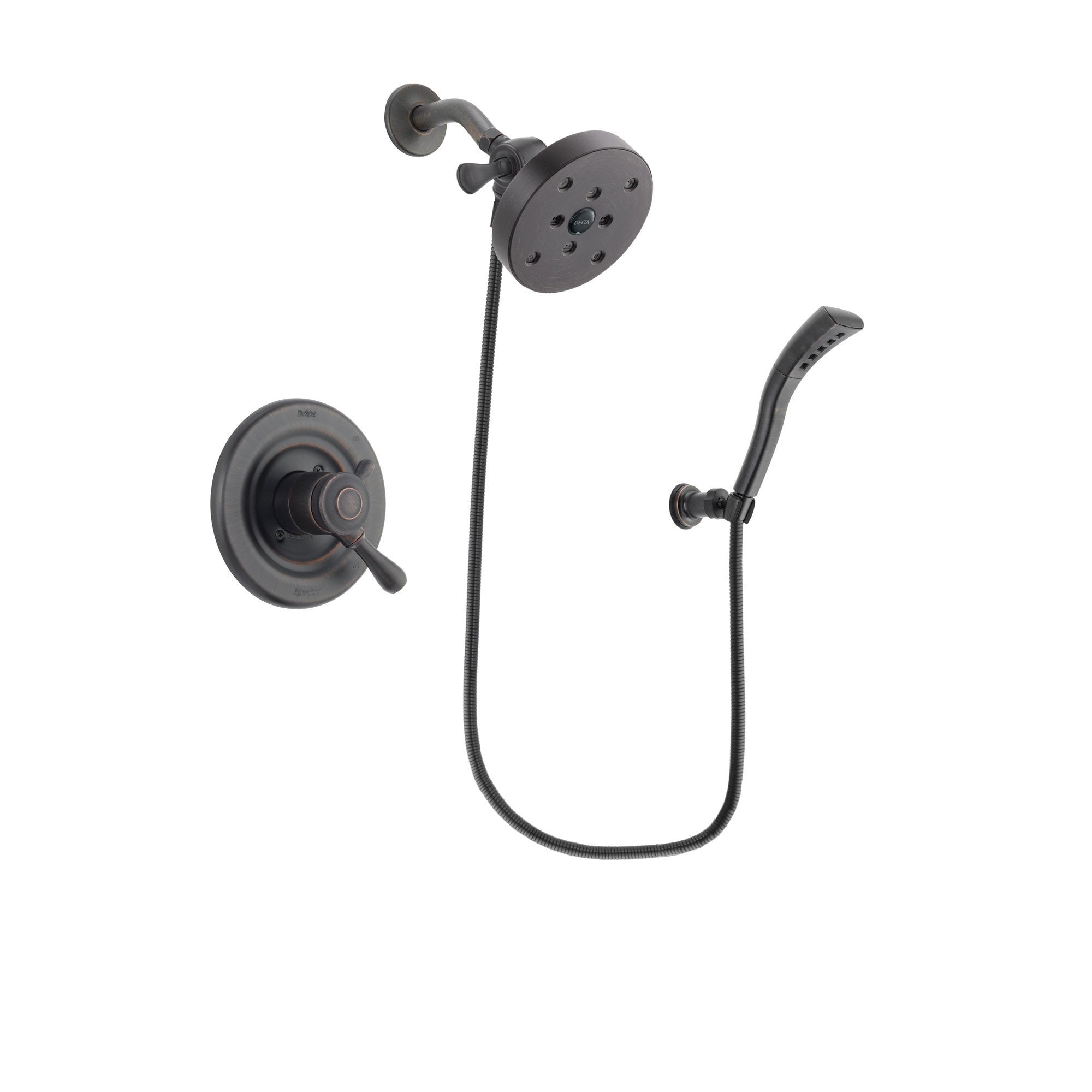 Delta Leland Venetian Bronze Finish Dual Control Shower Faucet System Package with 5-1/2 inch Showerhead and Modern Wall Mount Personal Handheld Shower Spray Includes Rough-in Valve DSP2974V