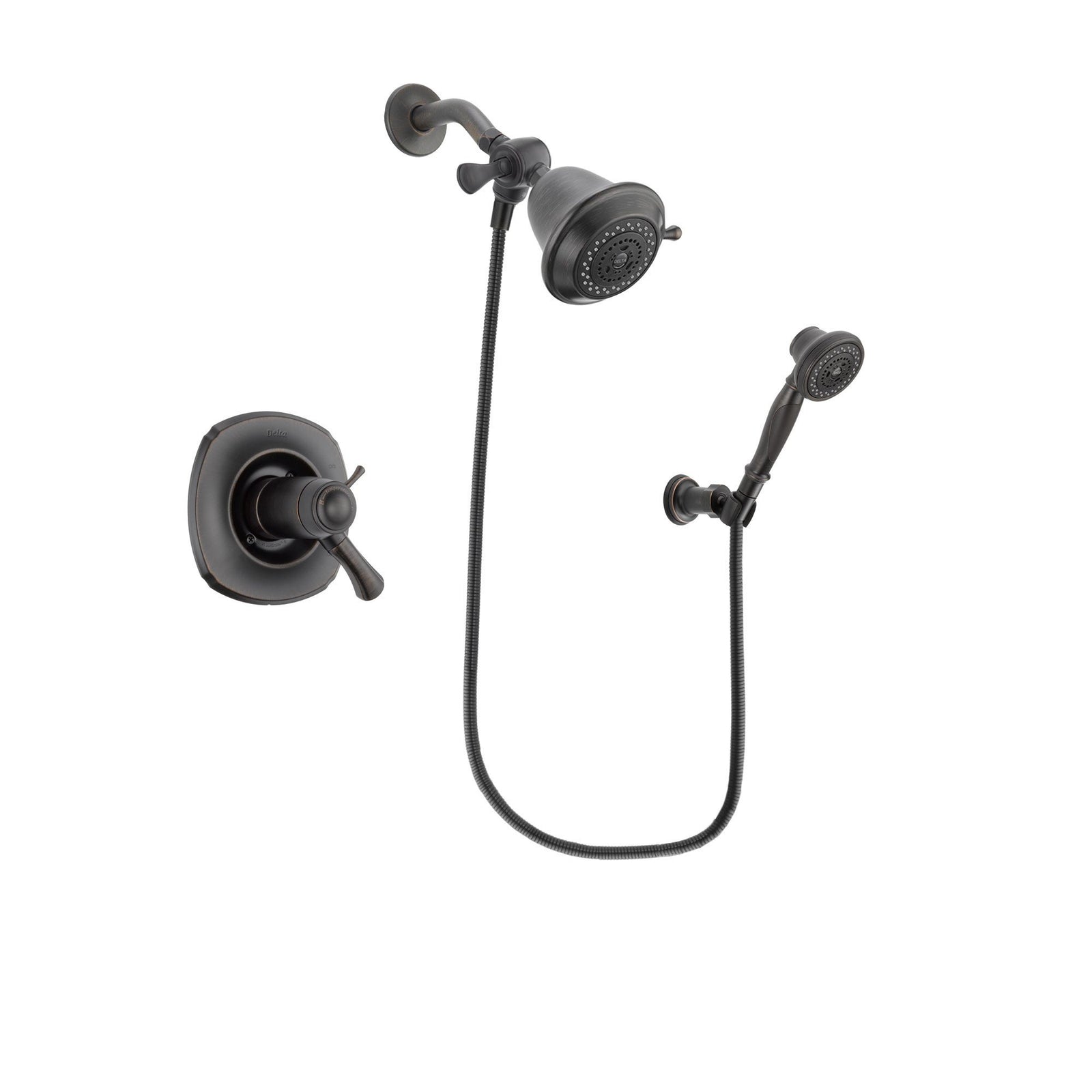 Delta Addison Venetian Bronze Finish Thermostatic Shower Faucet System Package with Shower Head and 3-Spray Wall-Mount Hand Shower Includes Rough-in Valve DSP2988V