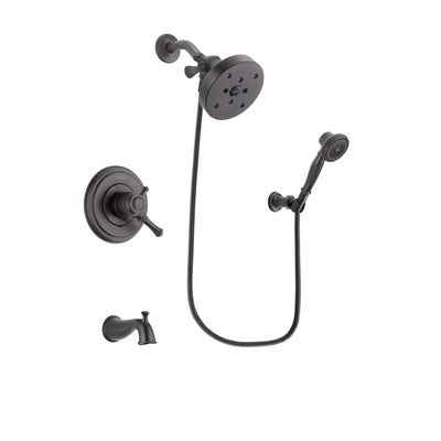 Delta Cassidy Venetian Bronze Finish Dual Control Tub and Shower Faucet System Package with 5-1/2 inch Showerhead and 3-Spray Wall-Mount Hand Shower Includes Rough-in Valve and Tub Spout DSP3099V