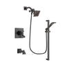 Delta Dryden Venetian Bronze Finish Thermostatic Tub and Shower Faucet System Package with Square Showerhead and Modern Handheld Shower Spray with Slide Bar Includes Rough-in Valve and Tub Spout DSP3101V