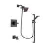 Delta Dryden Venetian Bronze Finish Tub and Shower Faucet System Package with Square Showerhead and Modern Handheld Shower Spray with Slide Bar Includes Rough-in Valve and Tub Spout DSP3105V