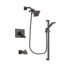 Delta Vero Venetian Bronze Finish Dual Control Tub and Shower Faucet System Package with Square Showerhead and Modern Handheld Shower Spray with Slide Bar Includes Rough-in Valve and Tub Spout DSP3111V