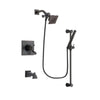 Delta Dryden Venetian Bronze Finish Thermostatic Tub and Shower Faucet System Package with Square Showerhead and Modern Hand Shower with Slide Bar Includes Rough-in Valve and Tub Spout DSP3137V