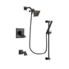 Delta Dryden Venetian Bronze Finish Dual Control Tub and Shower Faucet System Package with Square Showerhead and Modern Hand Shower with Slide Bar Includes Rough-in Valve and Tub Spout DSP3145V