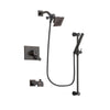 Delta Vero Venetian Bronze Finish Dual Control Tub and Shower Faucet System Package with Square Showerhead and Modern Hand Shower with Slide Bar Includes Rough-in Valve and Tub Spout DSP3147V