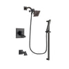 Delta Dryden Venetian Bronze Finish Dual Control Tub and Shower Faucet System Package with Square Showerhead and Modern Handheld Shower Spray with Square Slide Bar Includes Rough-in Valve and Tub Spout DSP3181V