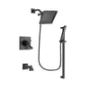 Delta Dryden Venetian Bronze Finish Thermostatic Tub and Shower Faucet System Package with 6.5-inch Square Rain Showerhead and Modern Handheld Shower Spray with Square Slide Bar Includes Rough-in Valve and Tub Spout DSP3185V