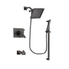 Delta Vero Venetian Bronze Finish Thermostatic Tub and Shower Faucet System Package with 6.5-inch Square Rain Showerhead and Modern Handheld Shower Spray with Square Slide Bar Includes Rough-in Valve and Tub Spout DSP3187V