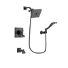 Delta Dryden Venetian Bronze Finish Thermostatic Tub and Shower Faucet System Package with Square Shower Head and Modern Wall Mount Handheld Shower Spray Includes Rough-in Valve and Tub Spout DSP3233V