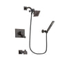 Delta Vero Venetian Bronze Finish Dual Control Tub and Shower Faucet System Package with Square Showerhead and Modern Wall-Mount Handheld Shower Stick Includes Rough-in Valve and Tub Spout DSP3255V