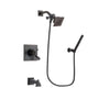 Delta Dryden Venetian Bronze Finish Thermostatic Tub and Shower Faucet System Package with Square Showerhead and Cylindrical Wall-Mount Handheld Shower Stick Includes Rough-in Valve and Tub Spout DSP3281V