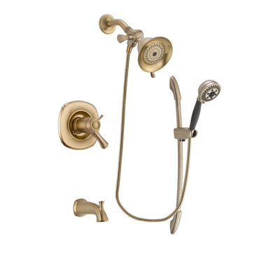 Delta Addison Champagne Bronze Finish Thermostatic Tub and Shower Faucet System Package with Water-Efficient Shower Head and 5-Spray Handshower with Slide Bar Includes Rough-in Valve and Tub Spout DSP3321V