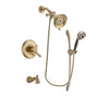 Delta Cassidy Champagne Bronze Finish Dual Control Tub and Shower Faucet System Package with Water-Efficient Shower Head and 5-Spray Handshower with Slide Bar Includes Rough-in Valve and Tub Spout DSP3341V