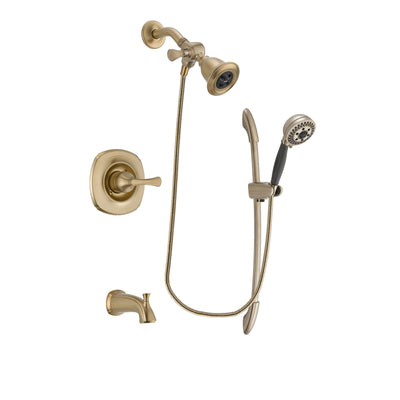 Delta Addison Champagne Bronze Finish Tub and Shower Faucet System Package with Water Efficient Showerhead and 5-Spray Handshower with Slide Bar Includes Rough-in Valve and Tub Spout DSP3355V