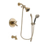 Delta Trinsic Champagne Bronze Finish Dual Control Tub and Shower Faucet System Package with Water Efficient Showerhead and 5-Spray Handshower with Slide Bar Includes Rough-in Valve and Tub Spout DSP3361V