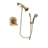 Delta Addison Champagne Bronze Finish Dual Control Shower Faucet System Package with Water Efficient Showerhead and 5-Spray Handshower with Slide Bar Includes Rough-in Valve DSP3364V