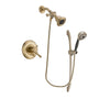 Delta Cassidy Champagne Bronze Finish Dual Control Shower Faucet System Package with Water Efficient Showerhead and 5-Spray Handshower with Slide Bar Includes Rough-in Valve DSP3368V