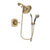 Delta Addison Champagne Bronze Finish Shower Faucet System Package with Large Rain Shower Head and 5-Spray Handshower with Slide Bar Includes Rough-in Valve DSP3382V