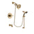 Delta Trinsic Champagne Bronze Finish Tub and Shower Faucet System Package with Water-Efficient Shower Head and Personal Handheld Shower Sprayer with Slide Bar Includes Rough-in Valve and Tub Spout DSP3431V