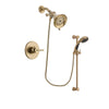 Delta Trinsic Champagne Bronze Finish Shower Faucet System Package with Water-Efficient Shower Head and Personal Handheld Shower Sprayer with Slide Bar Includes Rough-in Valve DSP3432V