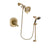 Delta Addison Champagne Bronze Finish Dual Control Shower Faucet System Package with Water-Efficient Shower Head and Personal Handheld Shower Sprayer with Slide Bar Includes Rough-in Valve DSP3442V