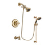 Delta Linden Champagne Bronze Finish Tub and Shower Faucet System Package with Water Efficient Showerhead and Personal Handheld Shower Sprayer with Slide Bar Includes Rough-in Valve and Tub Spout DSP3461V