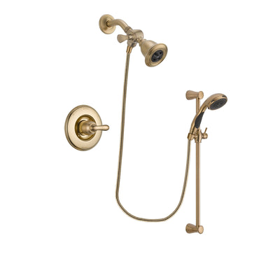 Delta Linden Champagne Bronze Finish Shower Faucet System Package with Water Efficient Showerhead and Personal Handheld Shower Sprayer with Slide Bar Includes Rough-in Valve DSP3462V