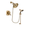 Delta Addison Champagne Bronze Finish Thermostatic Shower Faucet System Package with Large Rain Shower Head and Personal Handheld Shower Sprayer with Slide Bar Includes Rough-in Valve DSP3478V