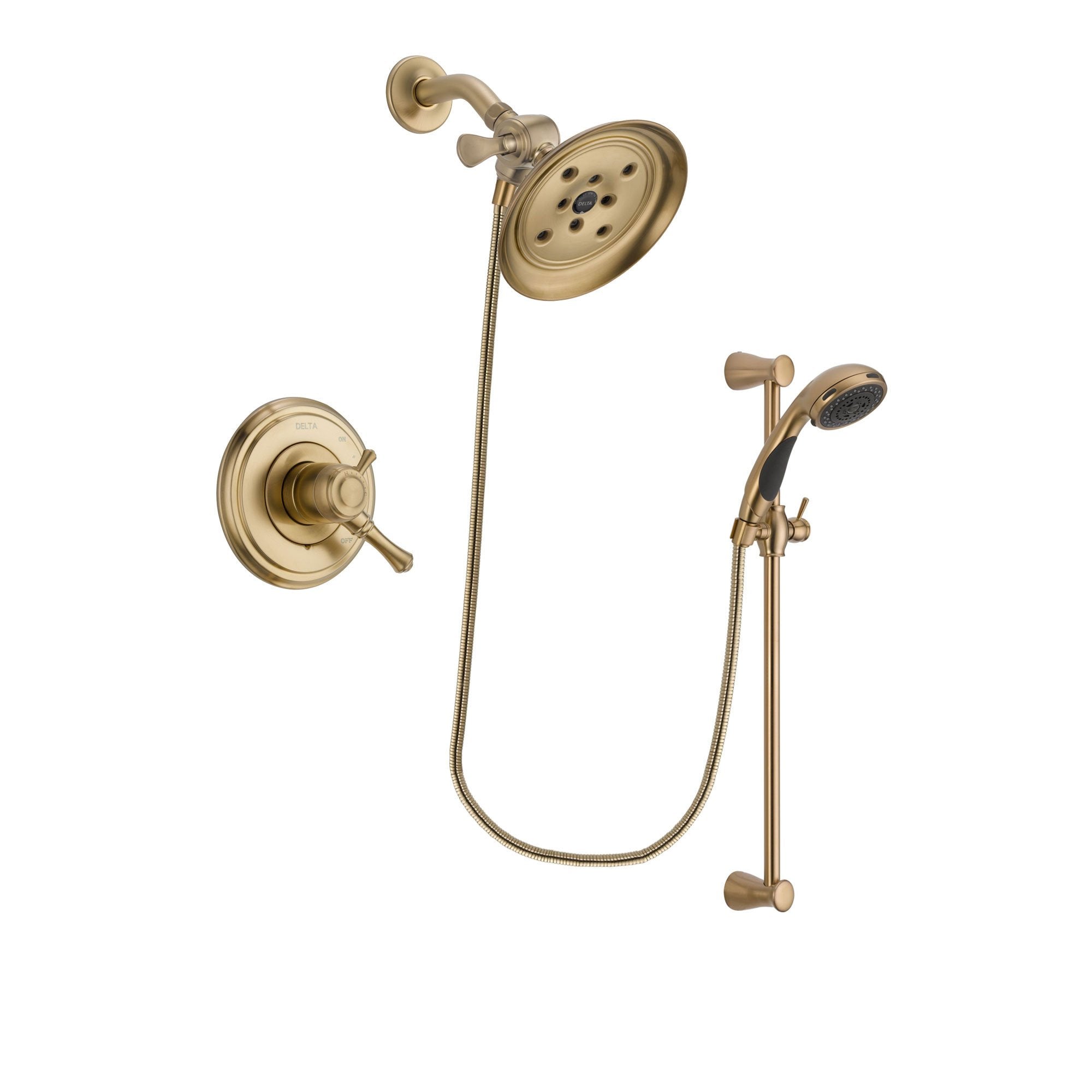 Delta Cassidy Champagne Bronze Shower Faucet System with Hand Shower DSP3498V