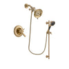 Delta Lahara Champagne Bronze Finish Thermostatic Shower Faucet System Package with Water-Efficient Shower Head and Personal Handheld Shower Spray with Slide Bar Includes Rough-in Valve DSP3526V