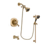 Delta Addison Champagne Bronze Finish Thermostatic Tub and Shower Faucet System Package with Water Efficient Showerhead and Personal Handheld Shower Spray with Slide Bar Includes Rough-in Valve and Tub Spout DSP3555V