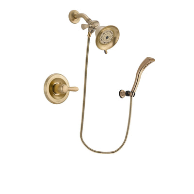 Delta Lahara Champagne Bronze Finish Shower Faucet System Package with Water-Efficient Shower Head and Modern Wall Mount Personal Handheld Shower Spray Includes Rough-in Valve DSP3638V