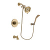 Delta Trinsic Champagne Bronze Finish Tub and Shower Faucet System Package with Water-Efficient Shower Head and Modern Wall Mount Personal Handheld Shower Spray Includes Rough-in Valve and Tub Spout DSP3639V