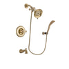 Delta Linden Champagne Bronze Finish Tub and Shower Faucet System Package with Water-Efficient Shower Head and Modern Wall Mount Personal Handheld Shower Spray Includes Rough-in Valve and Tub Spout DSP3643V