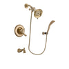 Delta Linden Champagne Bronze Finish Dual Control Tub and Shower Faucet System Package with Water-Efficient Shower Head and Modern Wall Mount Personal Handheld Shower Spray Includes Rough-in Valve and Tub Spout DSP3651V