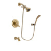 Delta Lahara Champagne Bronze Finish Dual Control Tub and Shower Faucet System Package with Water Efficient Showerhead and Modern Wall Mount Personal Handheld Shower Spray Includes Rough-in Valve and Tub Spout DSP3671V
