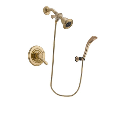 Delta Lahara Champagne Bronze Finish Dual Control Shower Faucet System Package with Water Efficient Showerhead and Modern Wall Mount Personal Handheld Shower Spray Includes Rough-in Valve DSP3672V