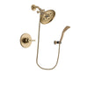 Delta Trinsic Champagne Bronze Finish Shower Faucet System Package with Large Rain Shower Head and Modern Wall Mount Personal Handheld Shower Spray Includes Rough-in Valve DSP3692V