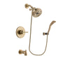 Delta Trinsic Champagne Bronze Finish Tub and Shower Faucet System Package with 5-1/2 inch Showerhead and Modern Wall Mount Personal Handheld Shower Spray Includes Rough-in Valve and Tub Spout DSP3717V