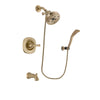 Delta Addison Champagne Bronze Finish Tub and Shower Faucet System Package with 5-1/2 inch Showerhead and Modern Wall Mount Personal Handheld Shower Spray Includes Rough-in Valve and Tub Spout DSP3719V